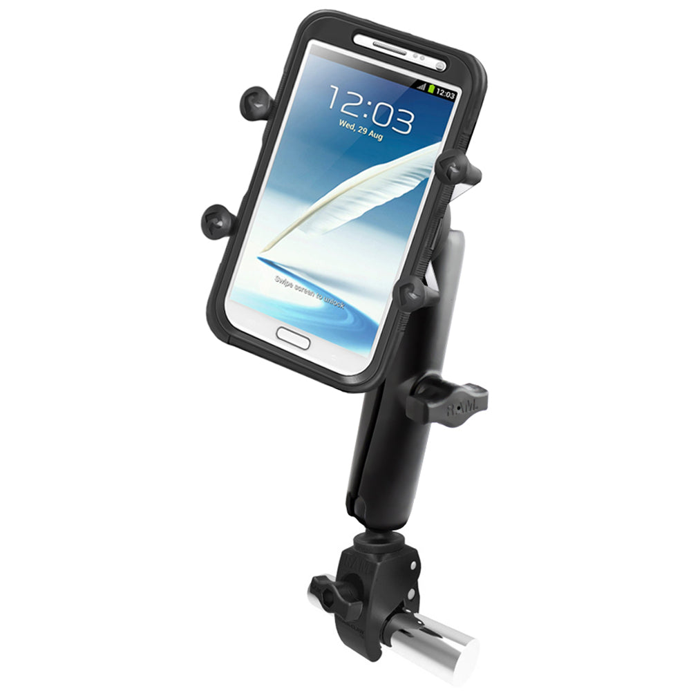 RAM Mount Tough-Claw Base w/Long Double Socket Arm & Universal X-Grip IV f/Large Phone/Phablet Cradle [RAM-B-400-C-UN10U]