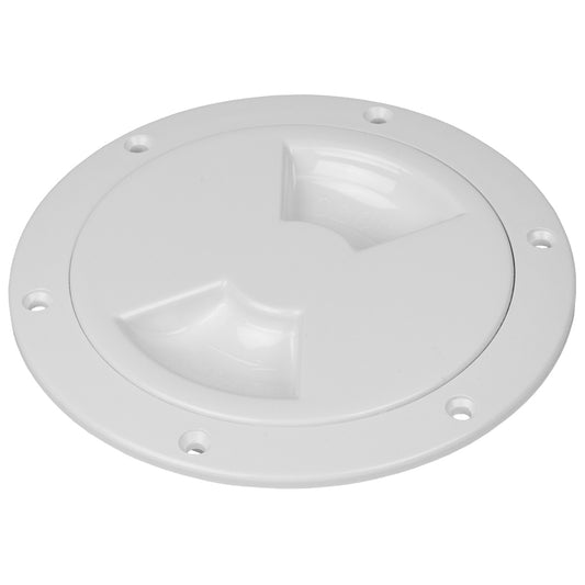 Sea-Dog Smooth Quarter Turn Deck Plate - White - 4" [336140-1]