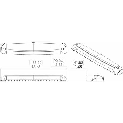 Lumitec Razor Light Bar - Spot - Black Housing - Flush Mount [101589]